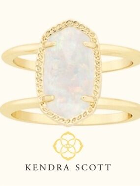NEW Kendra Scott IRIDESCENT Double-Band Elle Ring Gold
